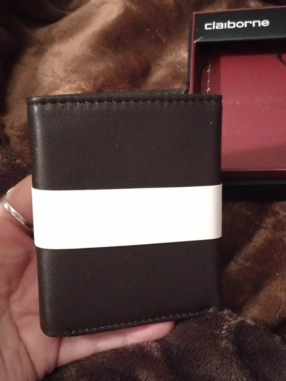 Claiborne Brown Leather Money Clip Wallet